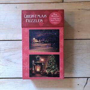Robert Frederick NWT NIB Cozy Christmas Puzzles Two 1000 Piece Puzzles